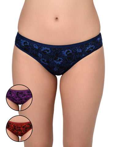 BODYCARE Pack of 3 printed Panty in Assorted Colors-8541B-3PCS