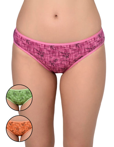 BODYCARE Pack of 3 Printed Panty in Assorted Colors-8558B-3PCS