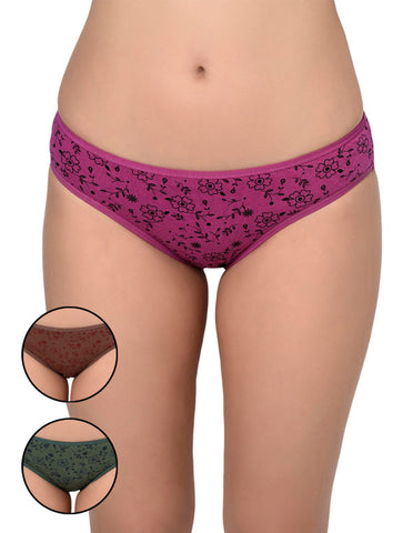 BODYCARE Pack of 3 Printed Panty in Assorted Colors-8568B-3PCS