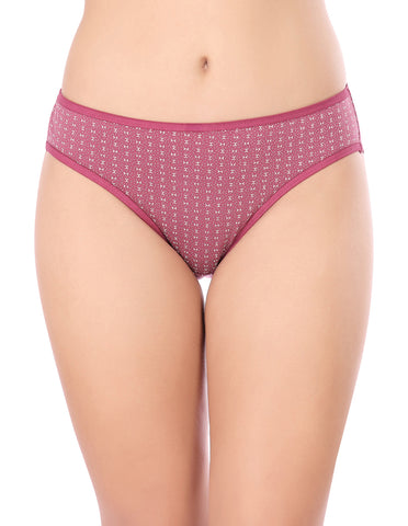 Bodycare High Cut Brief Self Design Panty (Pack of 3) - Multicolor - 8574