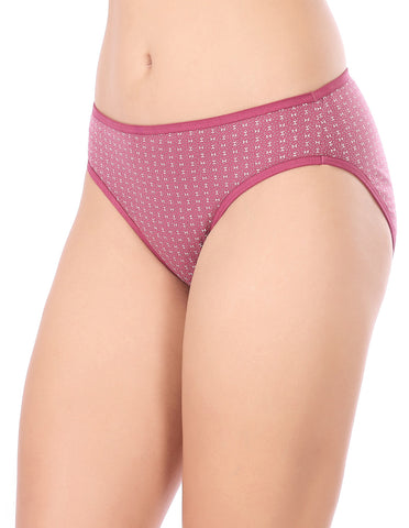 Bodycare High Cut Brief Self Design Panty (Pack of 3) - Multicolor - 8574