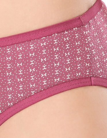 Bodycare High Cut Brief Self Design Panty (Pack of 3) - Multicolor - 8574