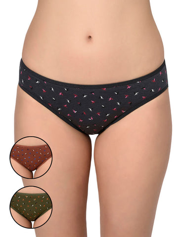 BODYCARE Pack of 3 Printed Panty in Assorted Colors-8575B-3PCS