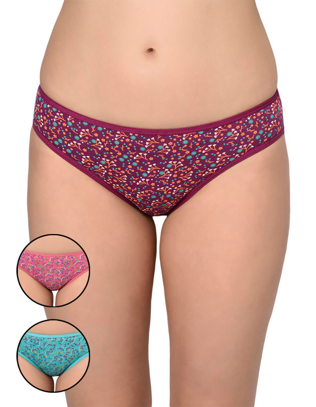 BODYCARE Pack of 3 Printed Panty in Assorted Colors-8579B-3PCS