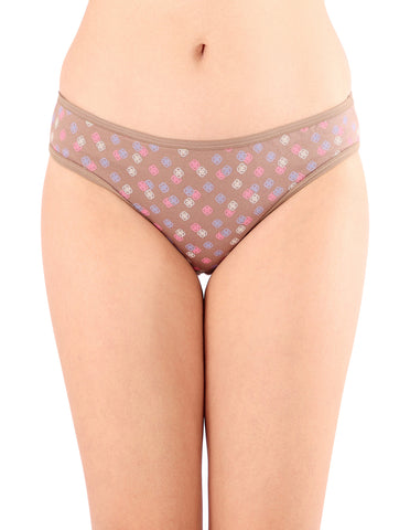 Bodycare High Cut Brief Self Design Panty (Pack of 3) - Multicolor - 8580