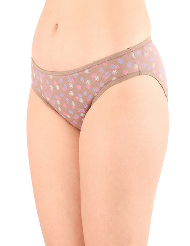 Bodycare High Cut Brief Self Design Panty (Pack of 3) - Multicolor - 8580