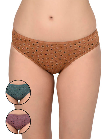 BODYCARE Pack of 3 Printed Panty in Assorted Colors-8584B-3PCS