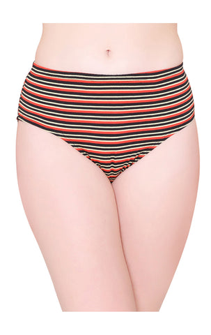 Bodycare Womens Cotton Spandex Assorted Striped Full Briefs-Pack of 3 (E-8701-3Pcs)