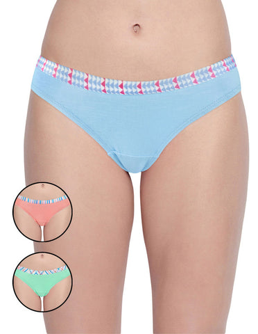 Bodycare Women Cotton 3PCS Panty Pack in Assorted Colors 90