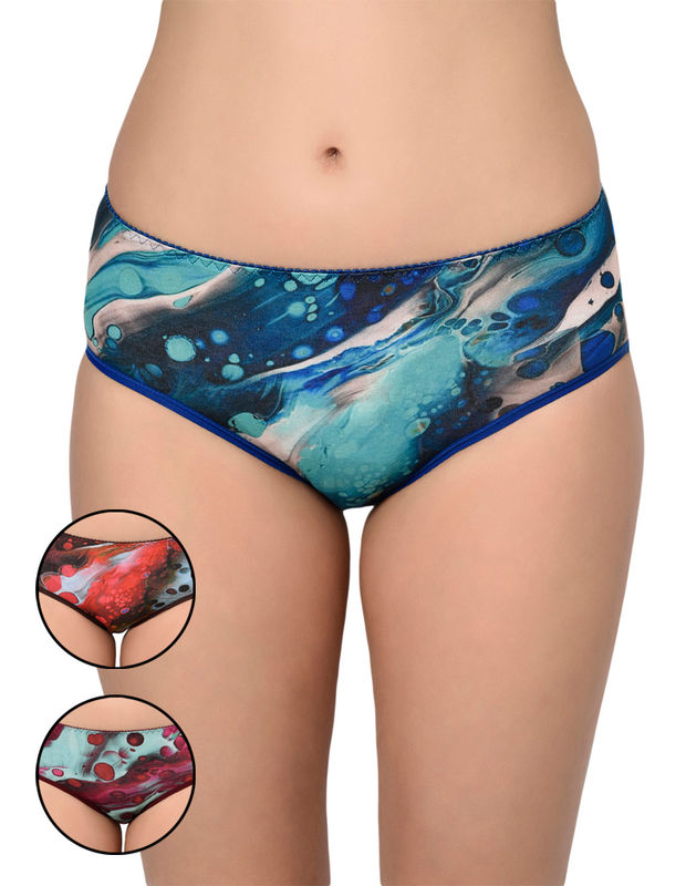 BODYCARE Pack of 3 printed Panty in Assorted Colors-9008-3PCS