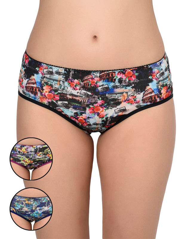 BODYCARE Pack of 3 Hipster Panty in Assorted Print-9012