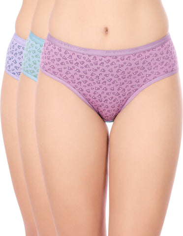 Bodycare Mid Rise Floral Print Panty (Pack of 3) - Multicolor  - 9278