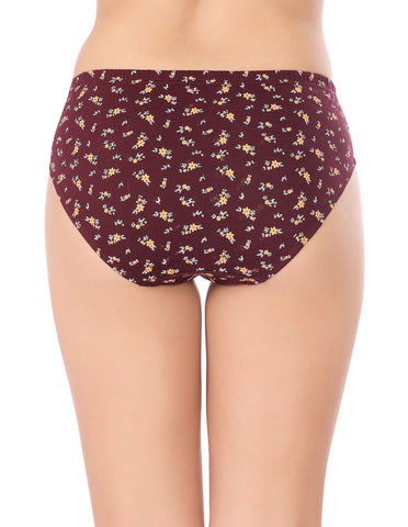 Bodycare Mid Rise Floral Print Panty (Pack of 3) - Multicolor - 9423