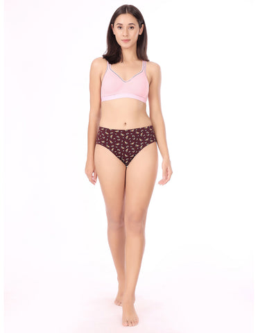 Bodycare Mid Rise Floral Print Panty (Pack of 3) - Multicolor - 9423