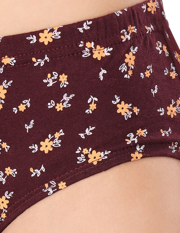 Bodycare Mid Rise Floral Print Panty (Pack of 3) - Multicolor - 9423
