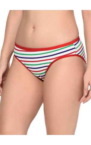 BODYCARE Pack of 3 Stripes Hipster Panty in Assorted Print-9511