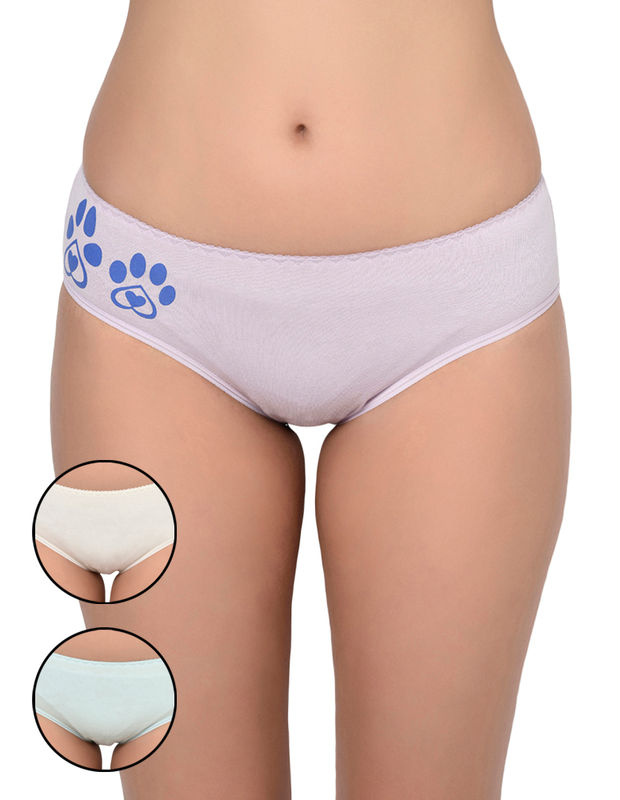 BODYCARE Pack of 3 Solid Hipster Panty in Assorted color-9513