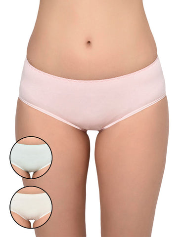 BODYCARE Pack of 3 Solid Hipster Panty in Assorted color-9518