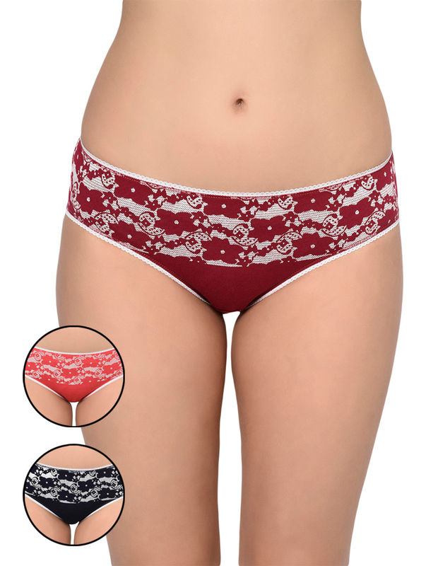 BODYCARE Pack of 3 printed Panty in Assorted Colors-9519-3PCS