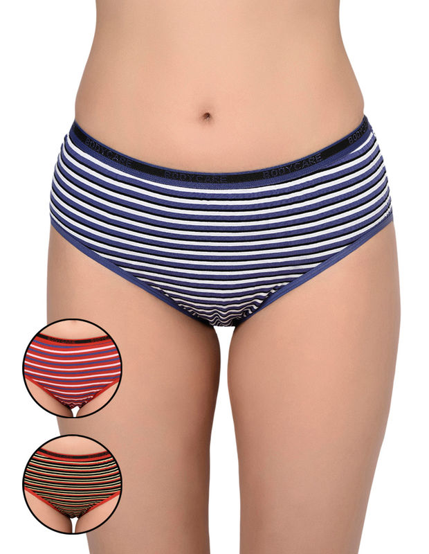 BODYCARE Pack of 3 Stripes Hipster Panty in Assorted-9559