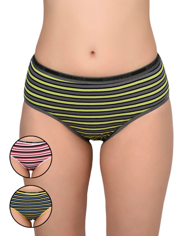 BODYCARE Pack of 3 Hipster Panty in Assorted print-9561