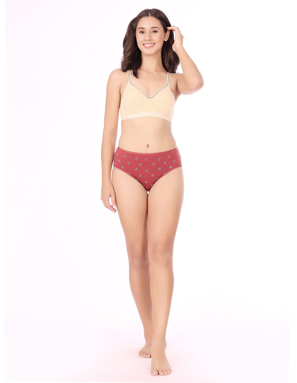 Bodycare Mid Rise Floral Print Panty (Pack of 3) - Multicolor - 9763