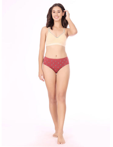 Bodycare Mid Rise Floral Print Panty (Pack of 3) - Multicolor - 9763