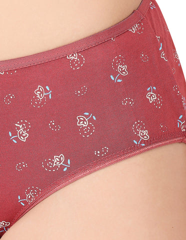 Bodycare Mid Rise Floral Print Panty (Pack of 3) - Multicolor - 9763