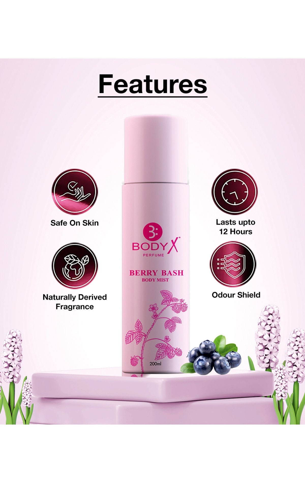 BodyX Unisex Perfume BERRY BASH 200ML