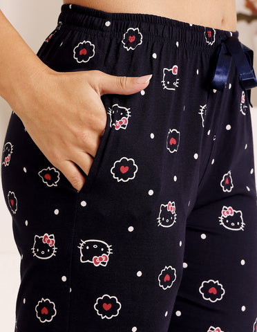 Bodycare Women’s Red & Black Printed T-Shirt & Capri Co-ord Set for Everyday Wear-BSCS16020