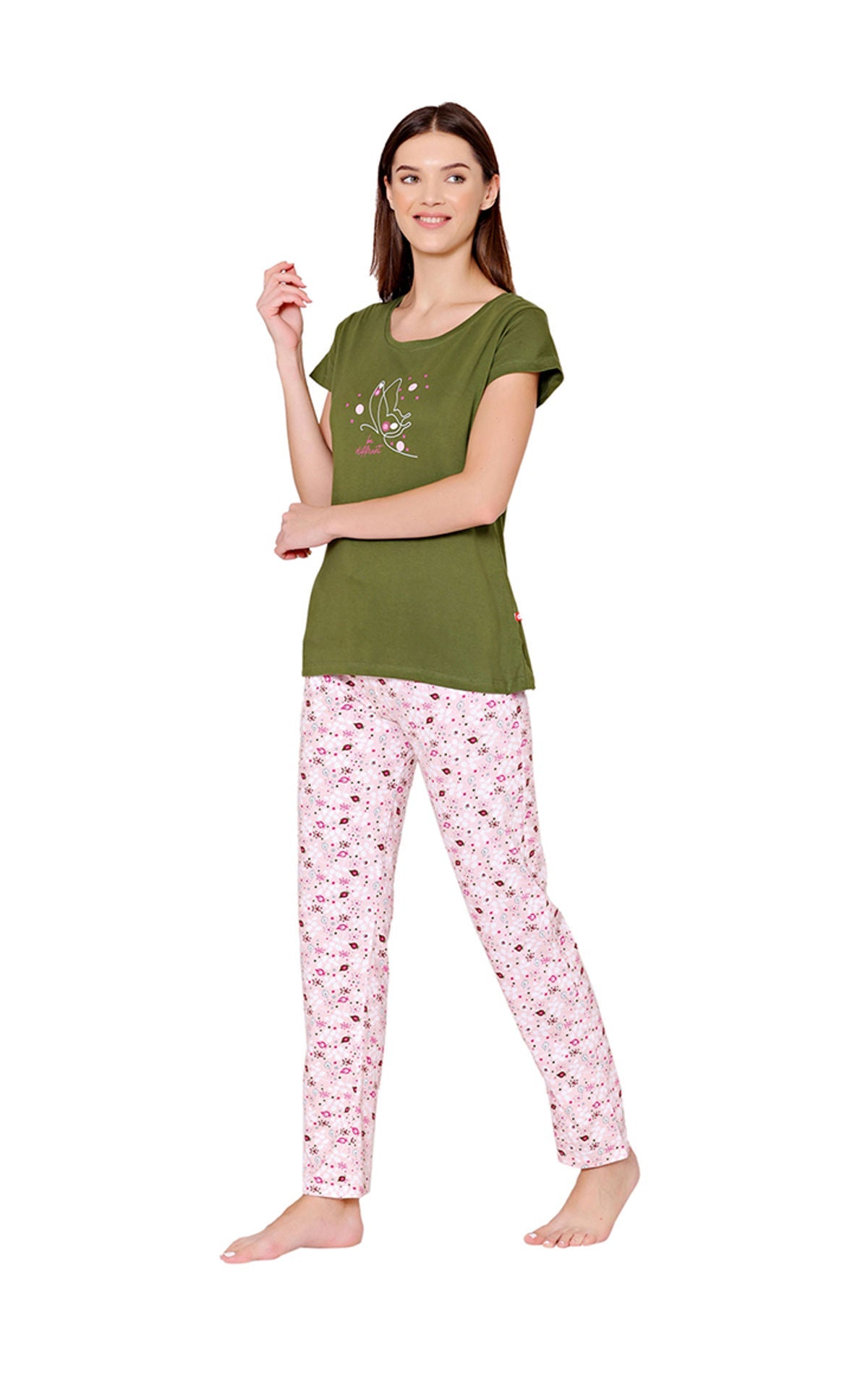 Bodycare Womens Combed Cotton Tshirt & Lower Set BSLS11003