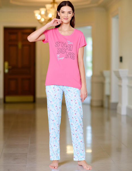 Bodycare Womens Combed Cotton Tshirt & Lower Set BSLS11004