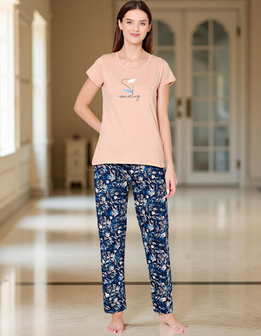 Bodycare Womens Combed Cotton Tshirt & Lower Set BSLS11007