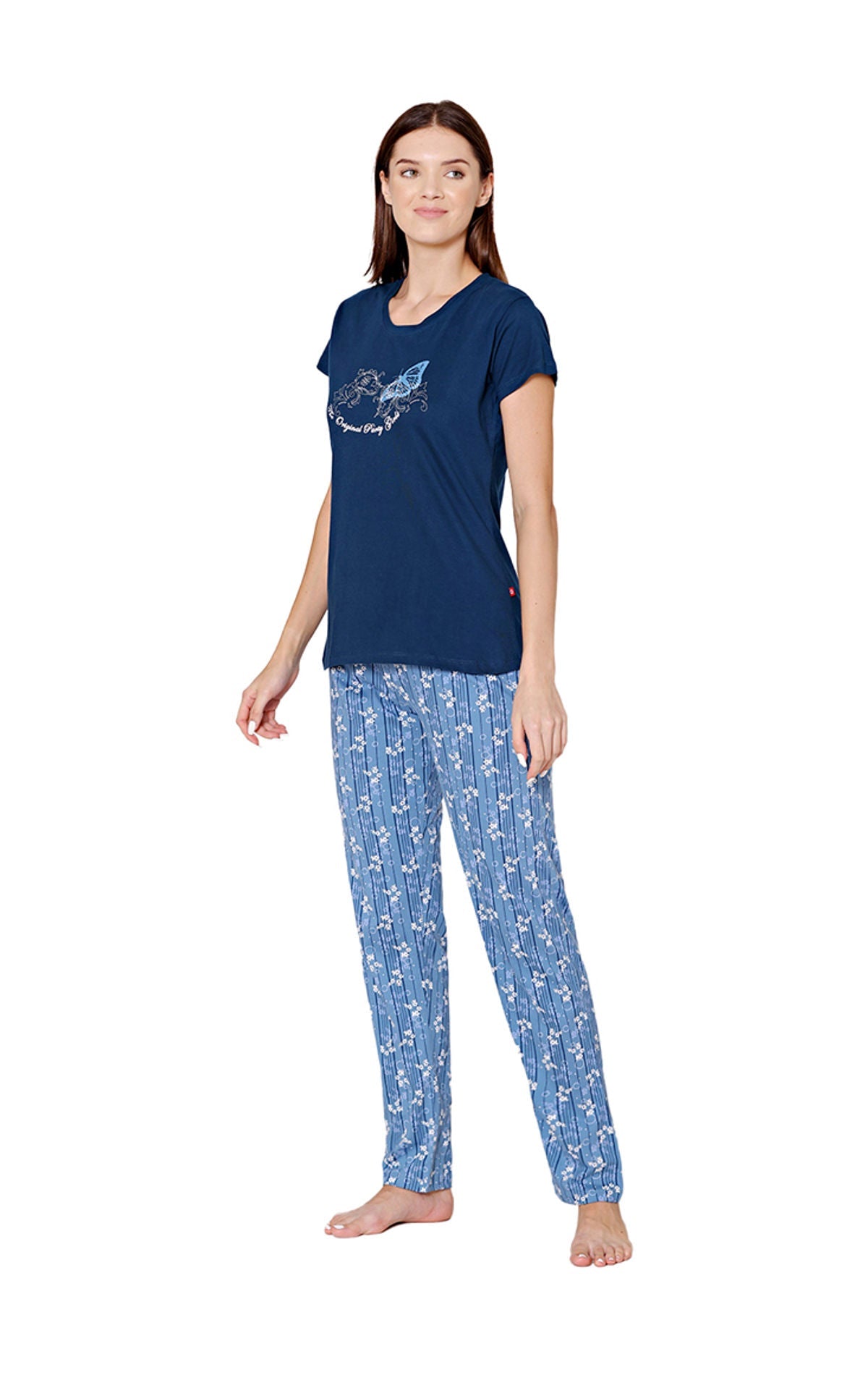 Bodycare Womens Combed Cotton Tshirt & Pyjama Set BSLS11008