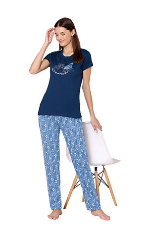 Bodycare Womens Combed Cotton Tshirt & Pyjama Set BSLS11008