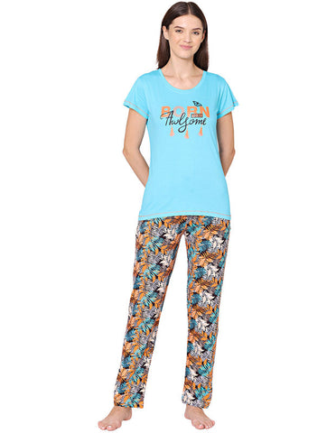 Bodycare Womens Combed Cotton Tshirt & Pyjama Set BSLS11009