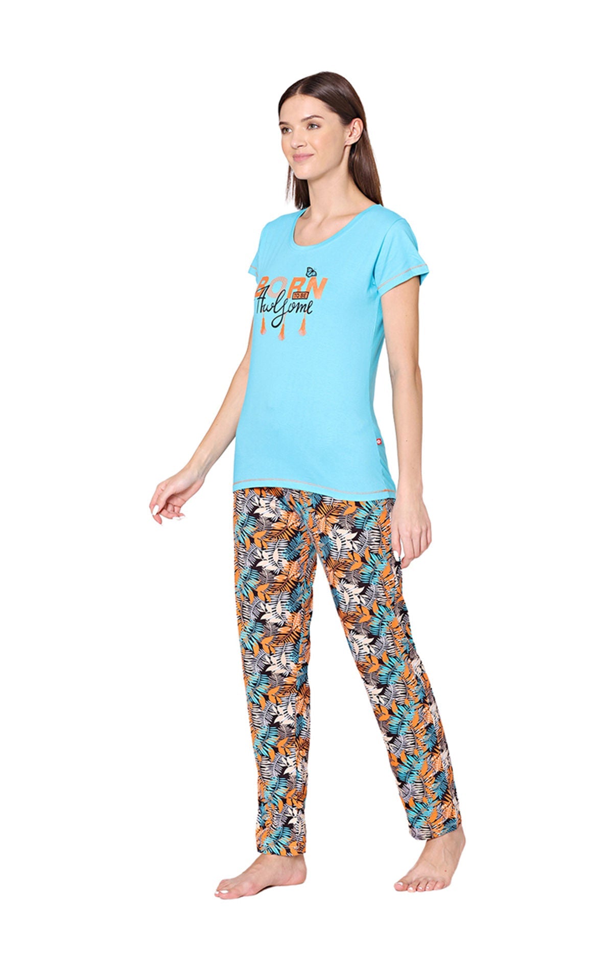 Bodycare Womens Combed Cotton Tshirt & Pyjama Set BSLS11009