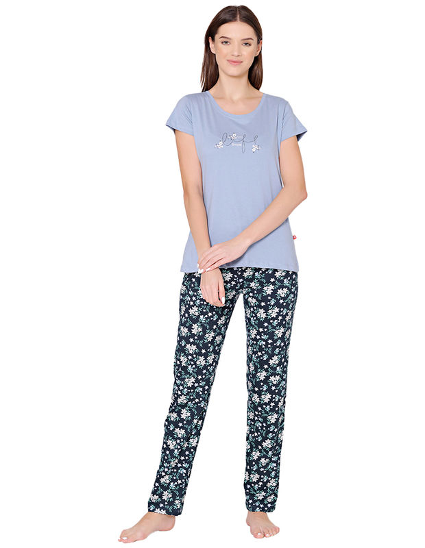 Bodycare Womens Combed Cotton Tshirt & Pyjama Set BSLS11010