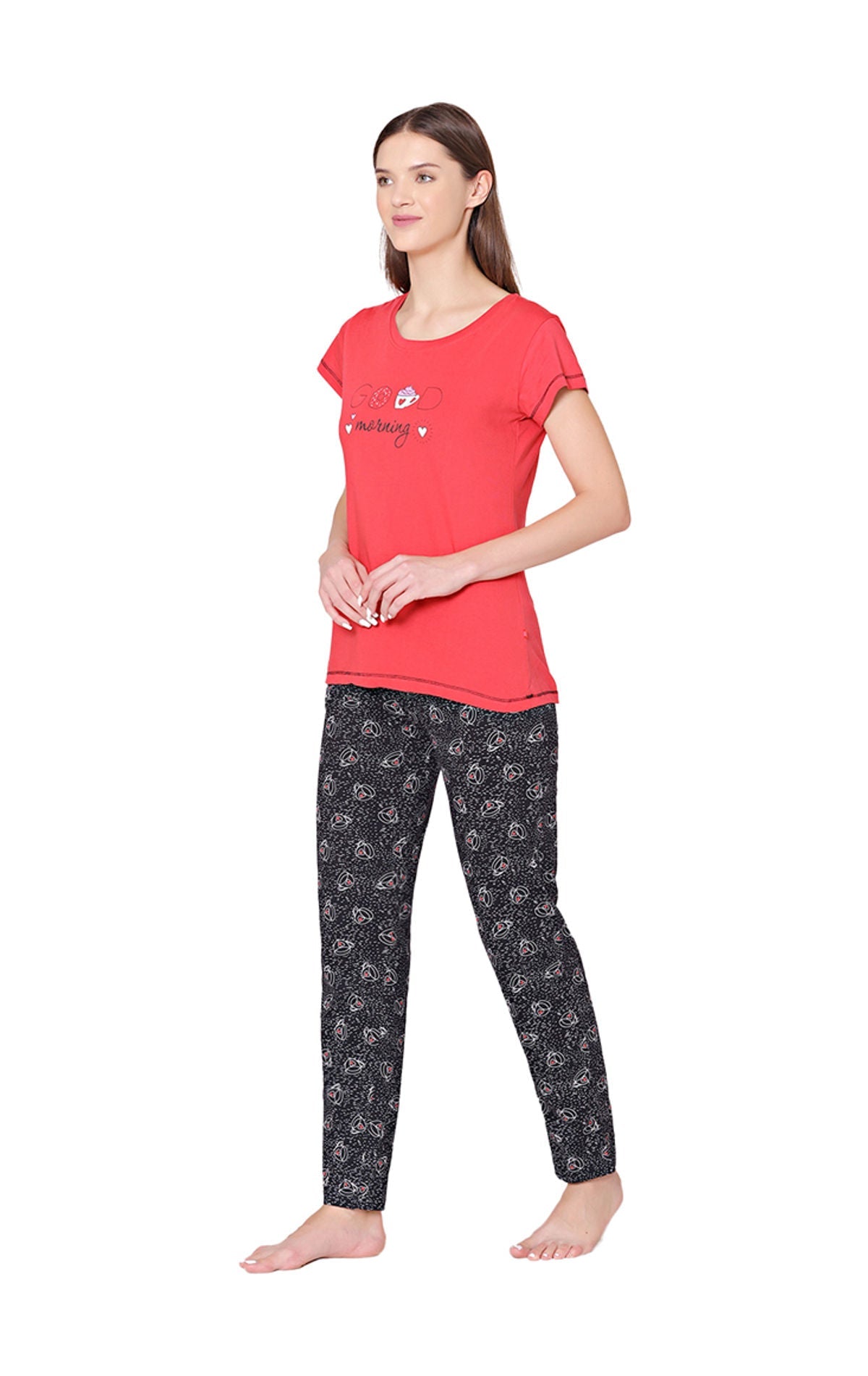 Bodycare Womens Combed Cotton Tshirt & Pyjama Set BSLS11011