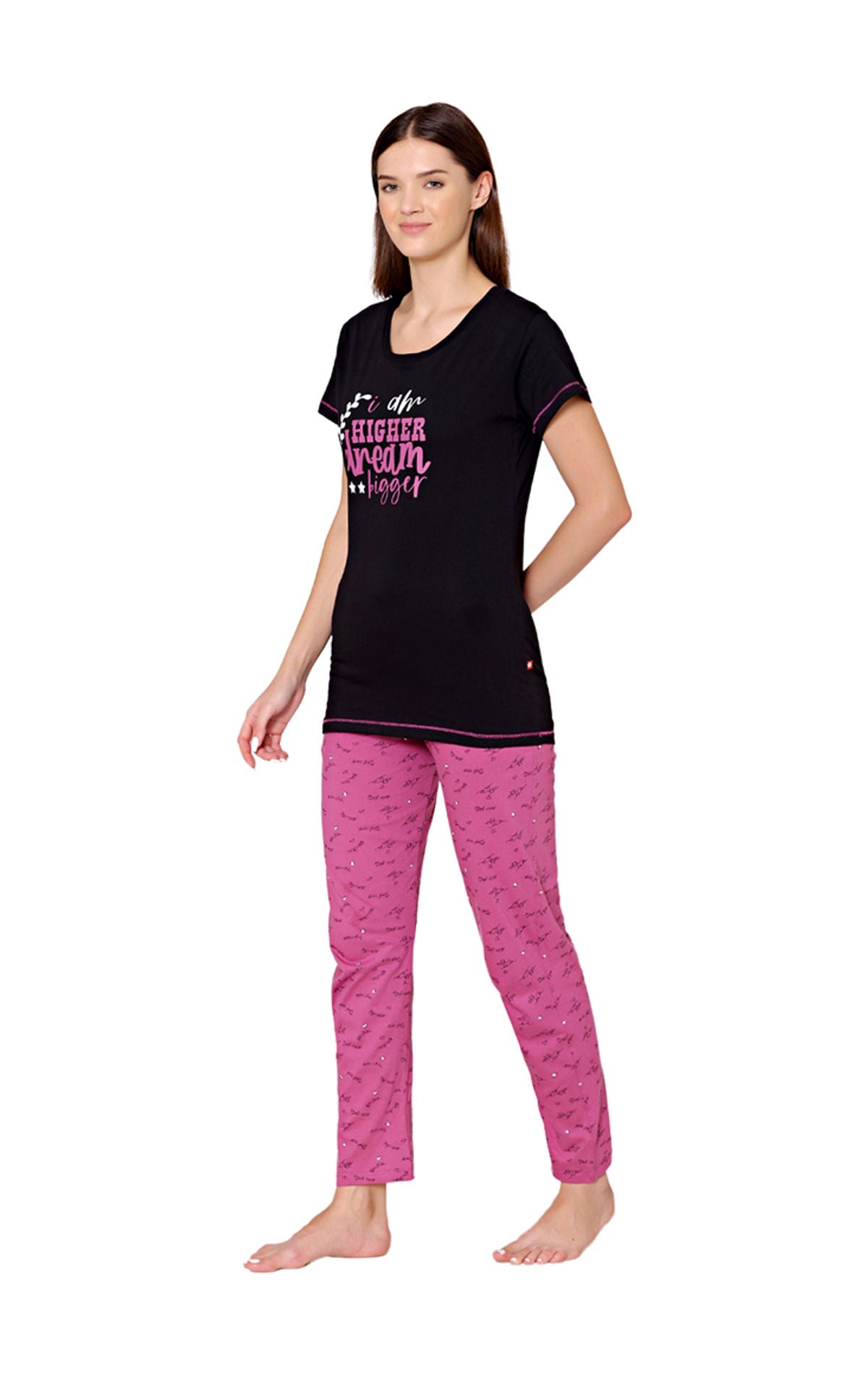 Bodycare Womens Combed Cotton Tshirt & Pyjama Set BSLS11012