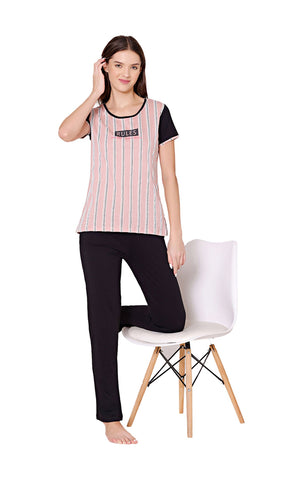 Bodycare Womens Combed Cotton Tshirt & Pyjama Set BSLS11014