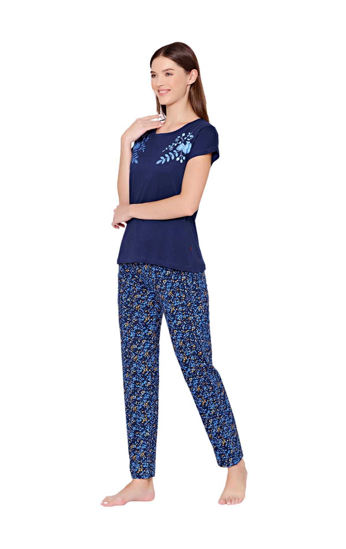 Bodycare Womens Combed Cotton Tshirt & Pyjama Set BSLS11015