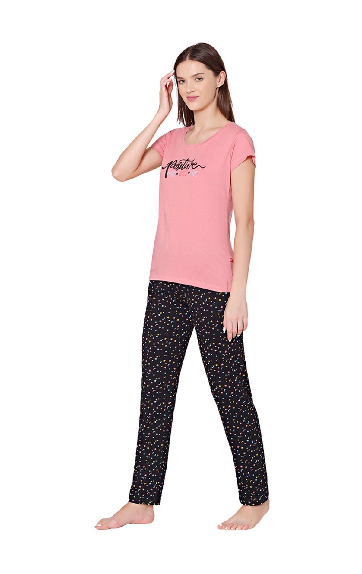 Bodycare Womens Combed Cotton Tshirt & Pyjama Set BSLS11016