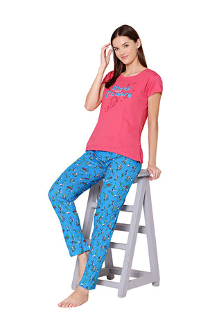 Bodycare Womens Combed Cotton Tshirt & Pyjama Set BSLS11017