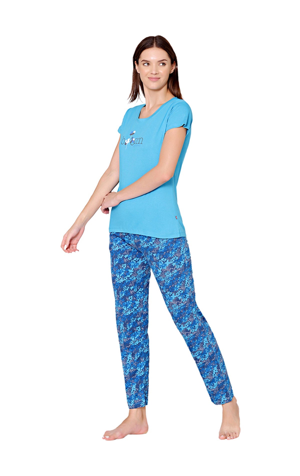 Bodycare Womens Combed Cotton Tshirt & Pyjama Set BSLS11019