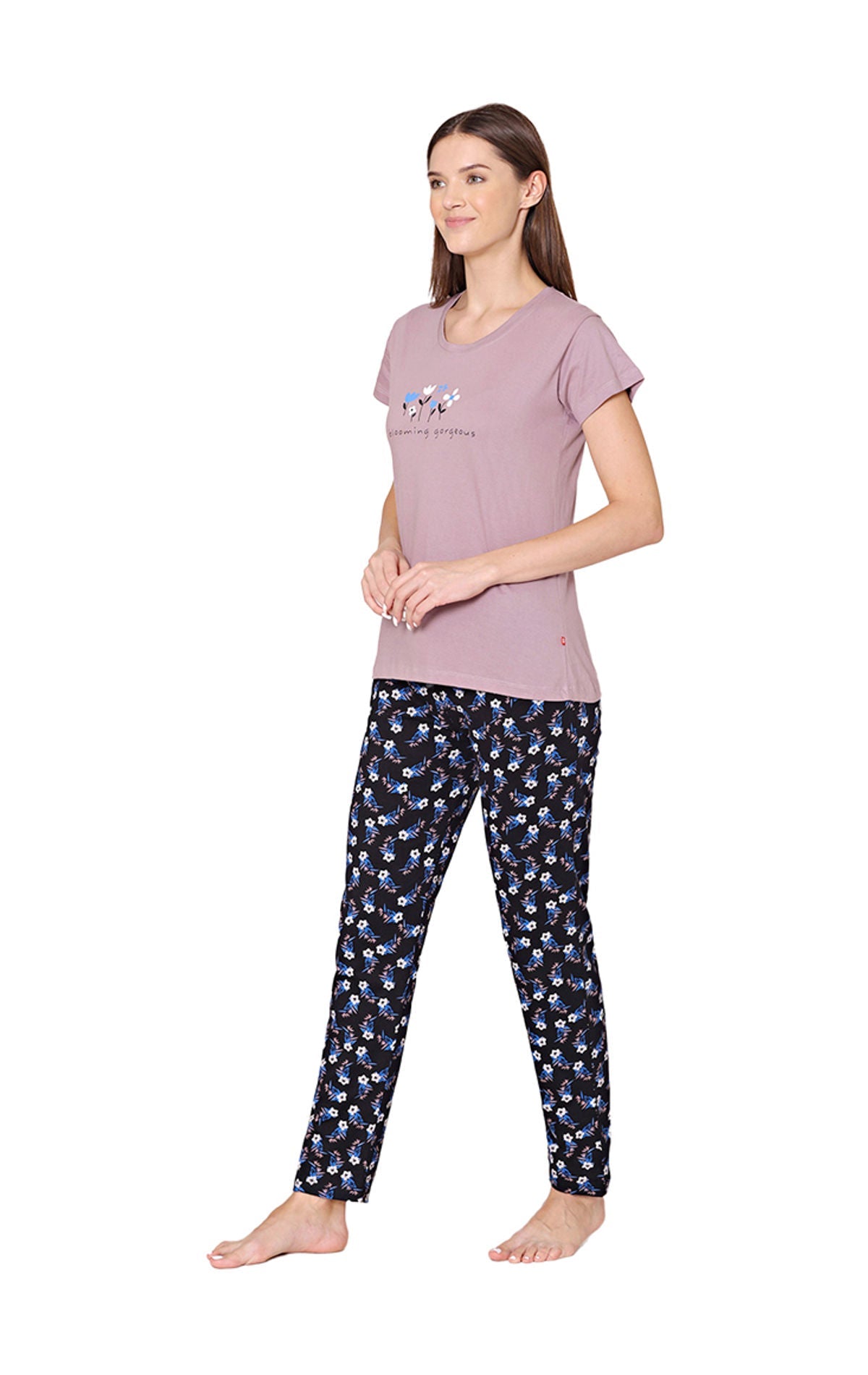 Bodycare Womens Combed Cotton Tshirt & Pyjama Set BSLS11020