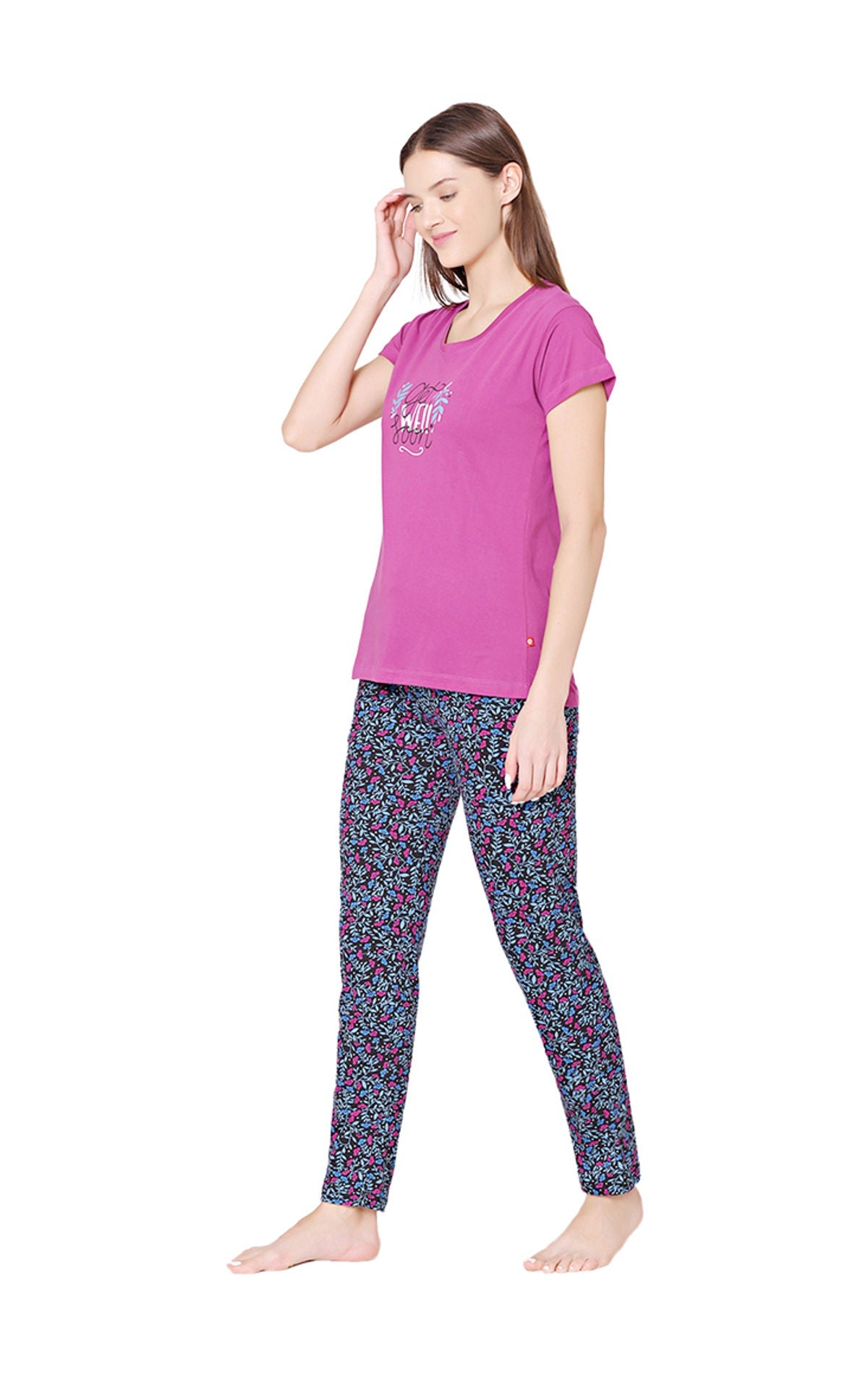 Bodycare Womens Combed Cotton Tshirt & Pyjama Set BSLS11021