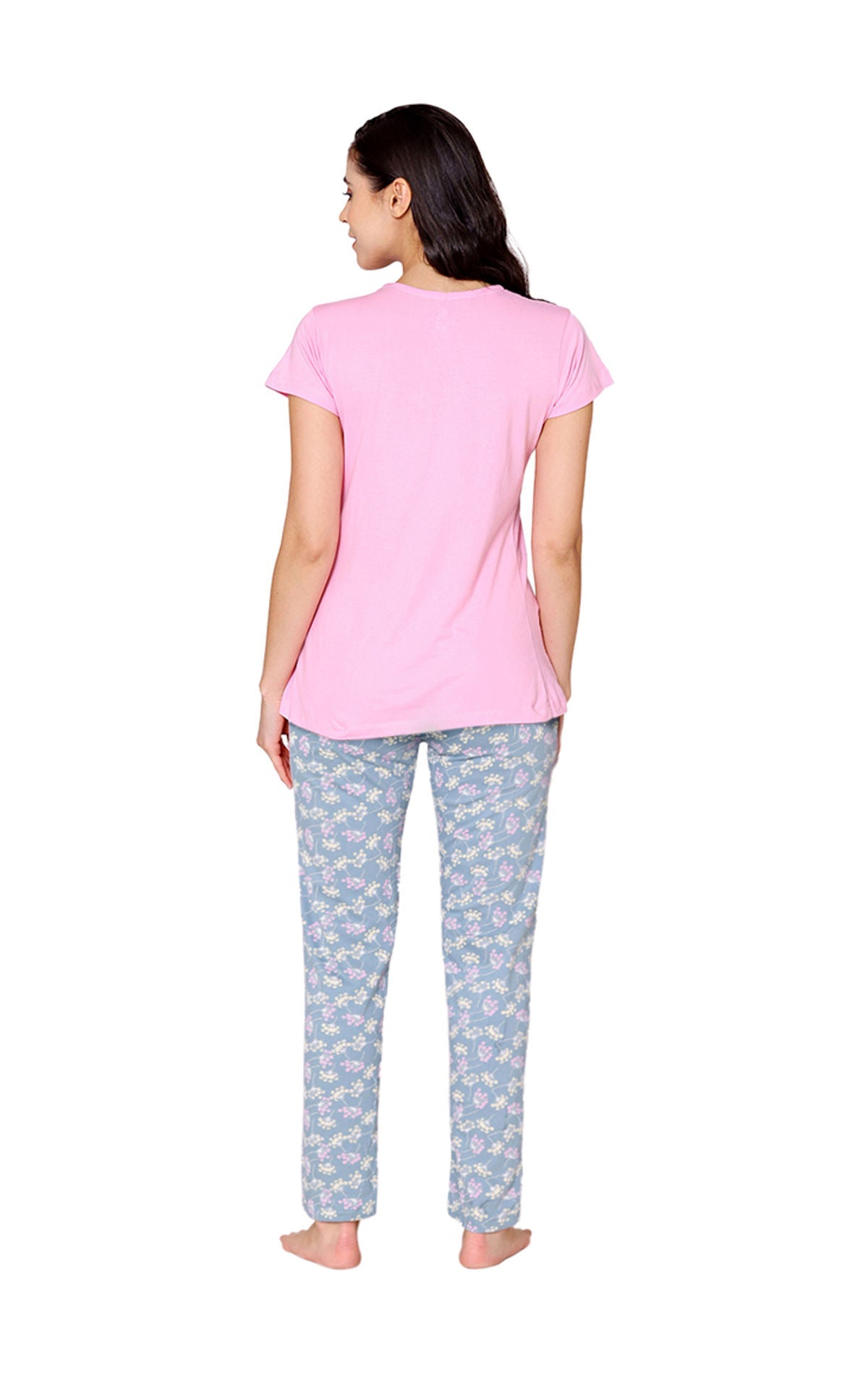 Bodycare Womens Combed Cotton Tshirt & Pyjama Set BSLS11022