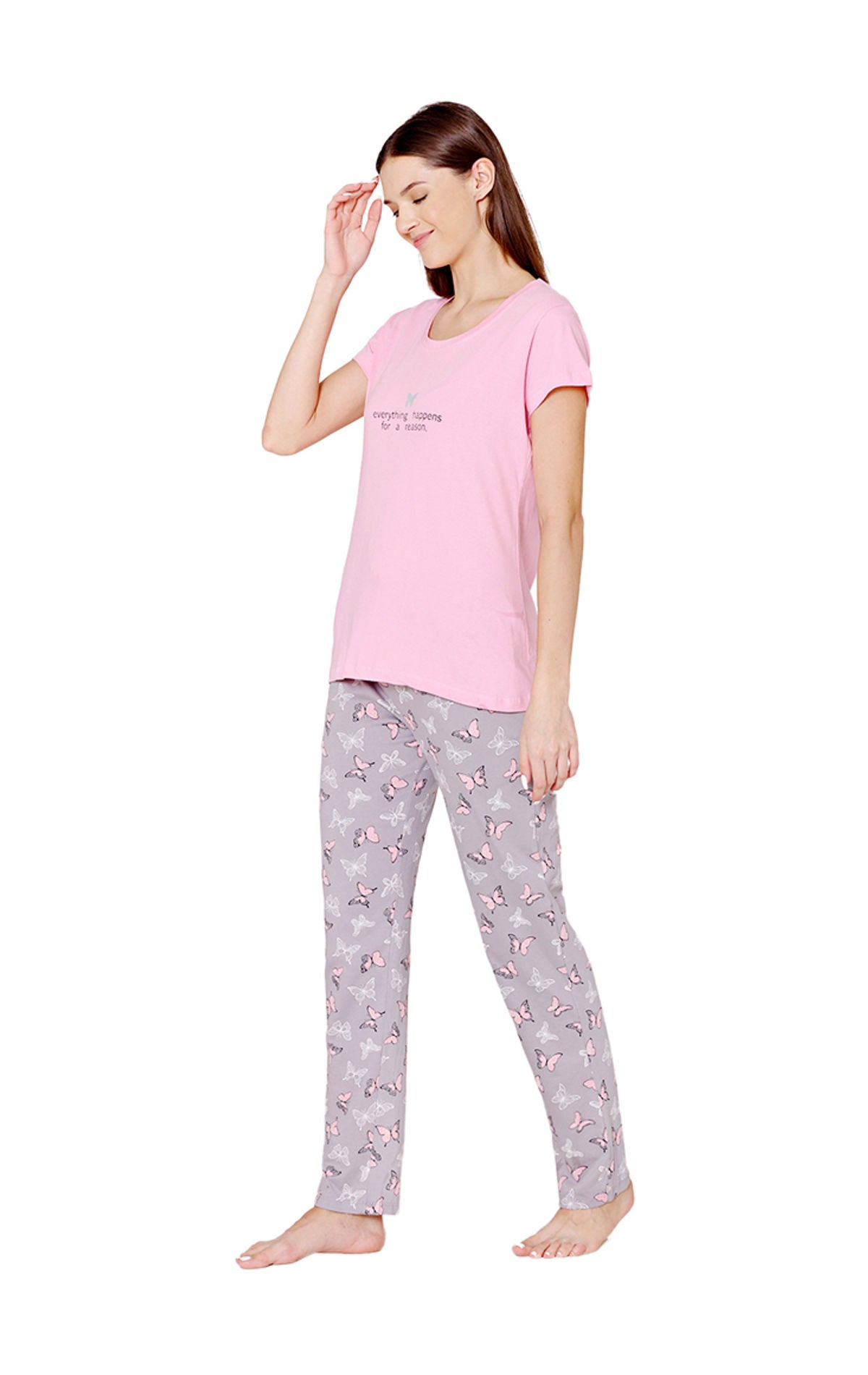 Bodycare Womens Combed Cotton Tshirt & Pyjama Set BSLS11030