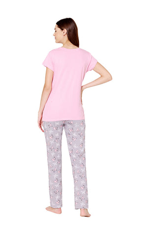 Bodycare Womens Combed Cotton Tshirt & Pyjama Set BSLS11030